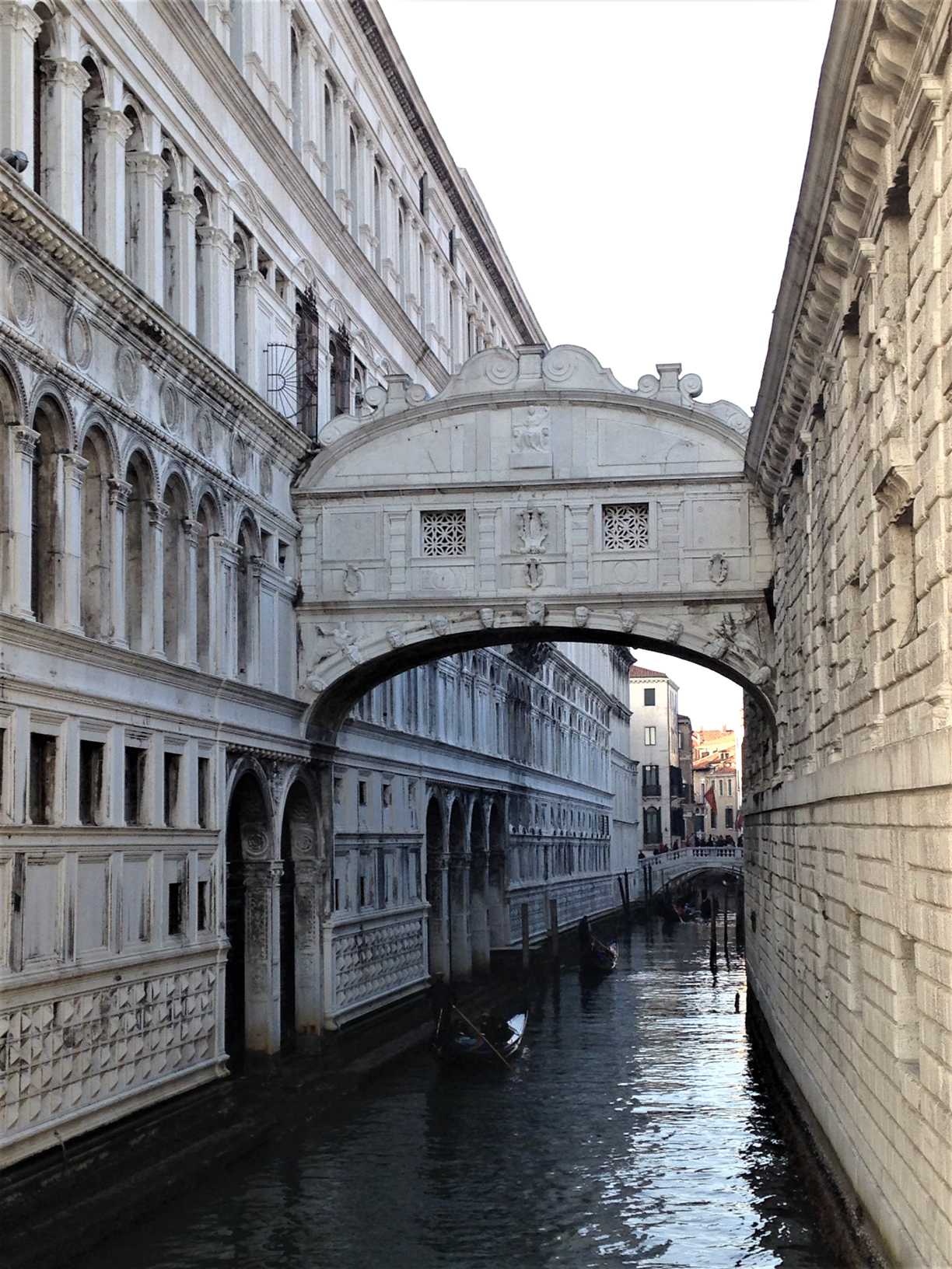 The Bridge of Sighs in Venice, Italy.
