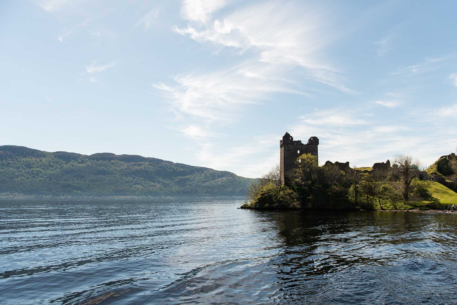 Loch Ness,in Scotland with a view of Urquhart Castle.