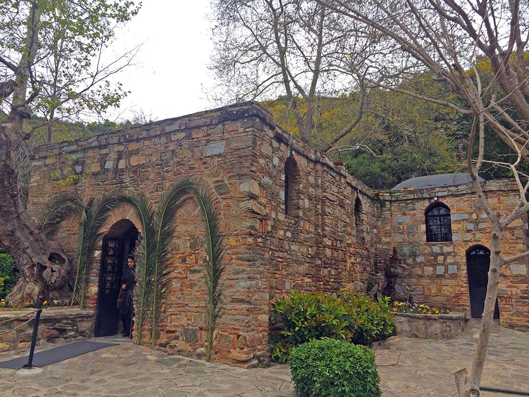 The stone house of Virgin Mary outside of the ancient city of Ephesus.