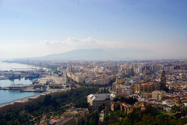 A view of the city of Malaga from the Gibralfaro fortress.