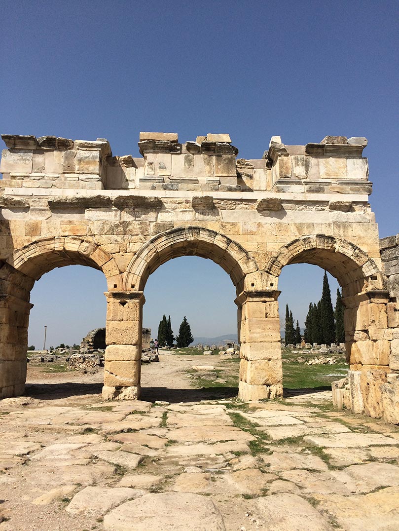 Ruins of the Hierapolis spa town in Pammukale, Turkey.