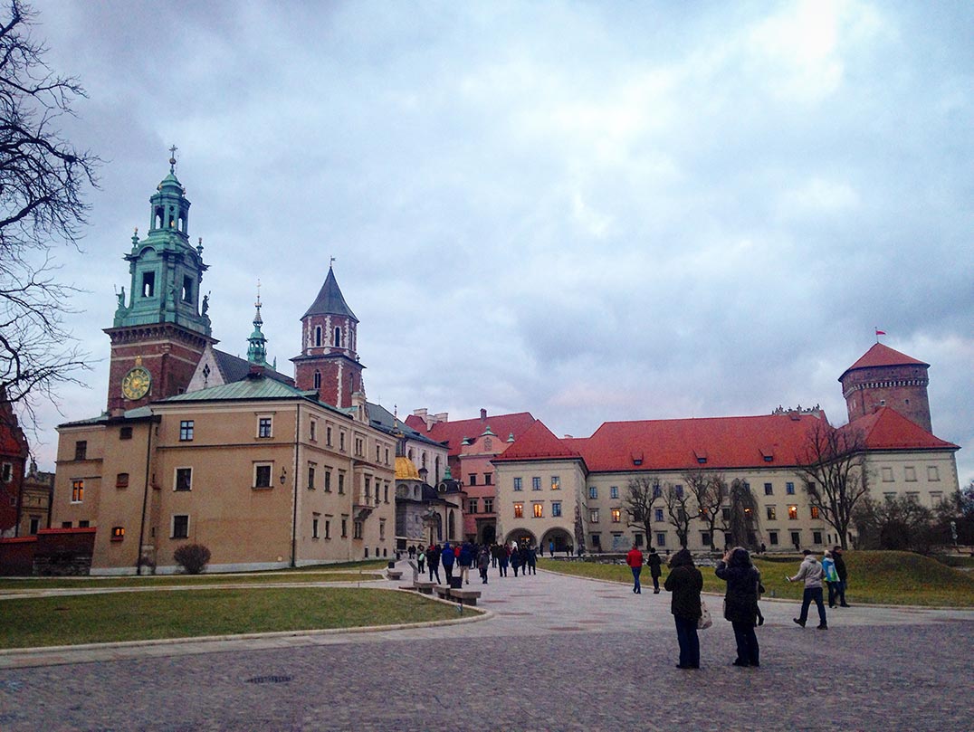 The palace in Krakow, which sits on top of the fabled dragon's lair.